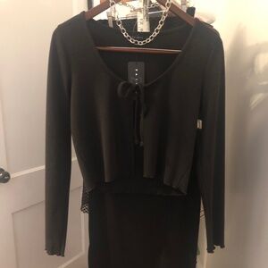 Saints Black Ribbed skirt and top set.  NWT